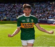 2 September 2018; Dylan Geaney of Kerry celebrates following the Electric Ireland GAA Football All-Ireland Minor Championship Final match between Kerry and Galway at Croke Park in Dublin. Photo by Seb Daly/Sportsfile