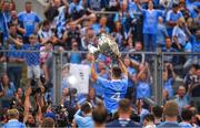 2 September 2018; Eoin Murchan of Dublin lifts the Sam Maguire Cup in front of Hill 16 after the GAA Football All-Ireland Senior Championship Final match between Dublin and Tyrone at Croke Park in Dublin. Photo by Brendan Moran/Sportsfile