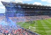 2 September 2018; A general view of both teams during the parade prior to the GAA Football All-Ireland Senior Championship Final match between Dublin and Tyrone at Croke Park in Dublin. Photo by Seb Daly/Sportsfile