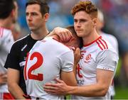 2 September 2018; A tearful Kieran McGeary of Tyrone is consoled by team-mate Conor Meyler after the GAA Football All-Ireland Senior Championship Final match between Dublin and Tyrone at Croke Park in Dublin. Photo by Brendan Moran/Sportsfile