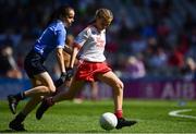 2 September 2018; Mae Langan, St Columba's PS, Clady, Co Tyrone, in action against Aoife Kelly, Rathoe NS, Tullow, Co Carlow, representing Dublin, during the INTO Cumann na mBunscol GAA Respect Exhibition Go Games at the Electric Ireland GAA Football All-Ireland Minor Championship Final match between Kerry and Galway at Croke Park in Dublin. Photo by Seb Daly/Sportsfile