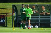 3 September 2018; Republic of Ireland assistant manager Roy Keane and Conor Hourihane during Republic of Ireland squad training at the the FAI National Training Centre in Abbotstown, Dublin. Photo by Stephen McCarthy/Sportsfile