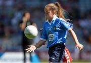 2 September 2018; Abby Rooney, Hold Child NS, Whitehall, Co Dublin, during the INTO Cumann na mBunscol GAA Respect Exhibition Go Games at the Electric Ireland GAA Football All-Ireland Minor Championship Final match between Kerry and Galway at Croke Park in Dublin. Photo by Oliver McVeigh/Sportsfile