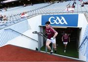 2 September 2018; Galway players make their way out to the pitch ahead of the Electric Ireland GAA Football All-Ireland Minor Championship Final match between Kerry and Galway at Croke Park in Dublin. Photo by Eóin Noonan/Sportsfile