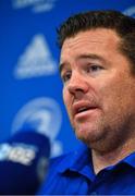 3 September 2018; Scrum coach John Fogarty during a Leinster Rugby Press Conference at Leinster Rugby Headquarters in Dublin. Photo by Brendan Moran/Sportsfile