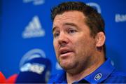 3 September 2018; Scrum coach John Fogarty during a Leinster Rugby Press Conference at Leinster Rugby Headquarters in Dublin. Photo by Brendan Moran/Sportsfile