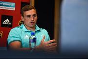3 September 2018; Tommy O'Donnell during a Munster Rugby press conference at the University of Limerick in Limerick. Photo by Diarmuid Greene/Sportsfile