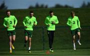3 September 2018; Players, from left, Aiden O'Brien, Shaun Williams, Stephen Ward and Daryl Horgan during Republic of Ireland squad training at the FAI National Training Centre in Abbotstown, Dublin. Photo by Stephen McCarthy/Sportsfile