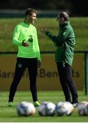 3 September 2018; Jeff Hendrick and Republic of Ireland manager Martin O'Neill during squad training at the FAI National Training Centre in Abbotstown, Dublin. Photo by Stephen McCarthy/Sportsfile