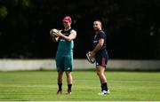 3 September 2018; Tyler Bleyendaal and Alby Mathewson during Munster Rugby squad training at the University of Limerick in Limerick. Photo by Diarmuid Greene/Sportsfile