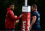3 September 2018; Conor Murray and Dave Kilcoyne during Munster Rugby squad training at the University of Limerick in Limerick. Photo by Diarmuid Greene/Sportsfile