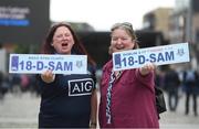 3 September 2018; Dublin supporters Lisa Rafferty, left, from Raheny, and Angela Layden, from Coolock, during the Dublin All-Ireland Football Winning team homecoming at Smithfield in Dublin. Photo by David Fitzgerald/Sportsfile