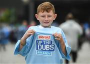 3 September 2018; Dublin supporter Michael Lismore, age 11, from Smithfield, during the Dublin All-Ireland Football Winning team homecoming at Smithfield in Dublin. Photo by David Fitzgerald/Sportsfile
