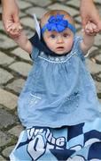 3 September 2018; Dublin supporter Connie Lismore, age 5 months, from Smithfield, during the Dublin All-Ireland Football Winning team homecoming at Smithfield in Dublin. Photo by David Fitzgerald/Sportsfile