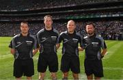 2 September 2018; Referee Conor Lane, his linesman Paddy Neilan, sideline official Sean Laverty, linesman and standby referee David Gough prior to the GAA Football All-Ireland Senior Championship Final match between Dublin and Tyrone at Croke Park in Dublin. Photo by Ray McManus/Sportsfile