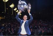 3 September 2018; Paul Mannion with the Sam Maguire Cup during the Dublin All-Ireland Football Winning team homecoming at Smithfield in Dublin. Photo by David Fitzgerald/Sportsfile