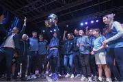 3 September 2018; Philip McMahon with the Sam Maguire Cup during the Dublin All-Ireland Football Winning team homecoming at Smithfield in Dublin. Photo by David Fitzgerald/Sportsfile