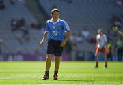 2 September 2018; Conor Fox, Tubber NS, Co Offaly, representing Dublin, during the INTO Cumann na mBunscol GAA Respect Exhibition Go Games at the Electric Ireland GAA Football All-Ireland Minor Championship Final match between Kerry and Galway at Croke Park in Dublin. Photo by Ray McManus/Sportsfile