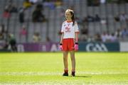 2 September 2018; Rianne Smith, Rathcormac NS, Drumcliffe, Co Sligo, representing Tyrone, during the INTO Cumann na mBunscol GAA Respect Exhibition Go Games at the Electric Ireland GAA Football All-Ireland Minor Championship Final match between Kerry and Galway at Croke Park in Dublin. Photo by Piaras Ó Mídheach/Sportsfile