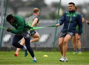 4 September 2018; Niyi Adeolokun, left, and Cian Kelleher during Connacht Rugby squad training at the Sportsground in Galway. Photo by Harry Murphy/Sportsfile