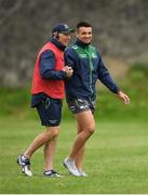 4 September 2018; Connacht head coach Andy Friend with Cian Kelleher during Connacht Rugby squad training at the Sportsground in Galway. Photo by Harry Murphy/Sportsfile
