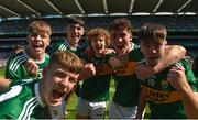 2 September 2018; Paul Walsh of Kerry, centre, and his team mates celebrate after the Electric Ireland GAA Football All-Ireland Minor Championship Final match between Kerry and Galway at Croke Park in Dublin. Photo by Piaras Ó Mídheach/Sportsfile