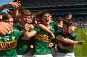2 September 2018; Séan Quilter of Kerry, centre, celebrates after the Electric Ireland GAA Football All-Ireland Minor Championship Final match between Kerry and Galway at Croke Park in Dublin. Photo by Piaras Ó Mídheach/Sportsfile
