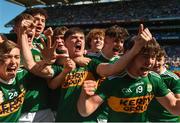 2 September 2018; Séan Quilter of Kerry, centre, celebrates after the Electric Ireland GAA Football All-Ireland Minor Championship Final match between Kerry and Galway at Croke Park in Dublin. Photo by Piaras Ó Mídheach/Sportsfile