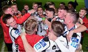 4 September 2018; Bohemians players, including Ali Reghba, centre, celebrate with the Enda McQuill Cup following the SSE Airtricity League U19 Enda McQuill Cup Final match between St. Patrick's Athletic and Bohemians at Richmond Park in Inchicore, Dublin. Photo by Sam Barnes/Sportsfile