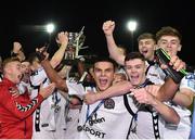4 September 2018; Bohemians players,including Ali Reghba, centre, celebrate with the Enda McQuill Cup following the SSE Airtricity League U19 Enda McQuill Cup Final match between St. Patrick's Athletic and Bohemians at Richmond Park in Inchicore, Dublin. Photo by Sam Barnes/Sportsfile