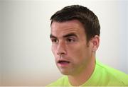 5 September 2018; Seamus Coleman during a Republic of Ireland press conference at Cardiff City Stadium in Cardiff, Wales. Photo by Stephen McCarthy/Sportsfile