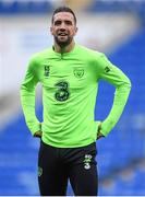 5 September 2018; Shane Duffy during a Republic of Ireland training session at Cardiff City Stadium in Cardiff, Wales. Photo by Stephen McCarthy/Sportsfile