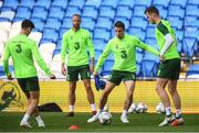 5 September 2018; Republic of Ireland players, from left, Callum O'Dowda, David Meyler, Seamus Coleman and Kevin Long during a training session at Cardiff City Stadium in Cardiff, Wales. Photo by Stephen McCarthy/Sportsfile