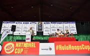 5 September 2018; Mouth-watering opening round Hula Hoops National Cup clash in store as Tralee drawn against Templeogue and Glanmire face Killester. There will be a mouth-watering opening to the 2018/19 Hula Hoops Men’s National Cup this season as reigning champions Templeogue will host Garvey’s Tralee Warriors in a hugely-anticipated clash. The draw was made at the National Basketball Arena in Tallaght this afternoon as part of the official launch of the 2018/19 Basketball Ireland season, which sees a huge 49 clubs competing in the senior National League and Cups this year. Today’s Cup draws dished up a number of interesting clashes across the board, with last year’s Pat Duffy Cup runners up UCD Marian facing Moycullen, while Belfast Star will host Neptune. In the Women’s National Cup there are some big clashes in store with the draw pitting Ambassador UCC Glanmire against Pyrobel Killester in the opening round, while Marble City Hawks and Fr Mathews – who met each other five times last season between the Cup and the regular season, and have faced each other every year for the past four years in National Cup – will face each other yet again. Pictured is Teresa Walsh, President, Basketball Ireland, performing the cup draw. Photo by Brendan Moran/Sportsfile