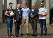 6 September 2018; Michael McKernan, UUJ and Tyrone footballer, Dr John Farrell President of Ulster University GAA Academy, Stephen Sheridan, graduated UUJ and Armagh footballer, Ronan Sheehan, GPA National Executive Committee representative and Terence O'Brien, UUJ and Derry footballer at the GPA/UUJ Enhanced Scholarships Announcement at the University of Ulster in Belfast, Co Antrim.  Photo by Oliver McVeigh/Sportsfile