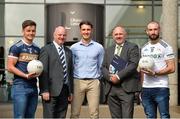 6 September 2018; Michael McKernan, UUJ and Tyrone footballer, Dr John Farrell, President of Ulster University GAA Academy, Stephen Sheridan graduated UUJ and Armagh footballer, Ronan Sheehan GPA National Executive Committee representative and Terence O'Brien, UUJ and Derry footballer at the GPA/UUJ Enhanced Scholarships Announcement at the University of Ulster in Belfast, Co Antrim.  Photo by Oliver McVeigh/Sportsfile