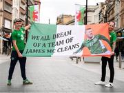 6 September 2018; Republic of Ireland supporters Ray Hyland, left, from Athy, Co Kildare, and David Cummins, from Lucan, Co Dublin, prior to the UEFA Nations League match between Wales and Republic of Ireland at the Cardiff City Stadium in Cardiff, Wales. Photo by Stephen McCarthy/Sportsfile