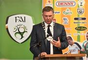 6 September 2018; Graham Spring, Mayor of Tralee, speaking at the 2018 Victory Shield launch at The Rose Hotel in Tralee, Co. Kerry. Photo by Sam Barnes/Sportsfile