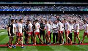 2 September 2018; Tyrone players and match officials shake hands prior to the GAA Football All-Ireland Senior Championship Final match between Dublin and Tyrone at Croke Park in Dublin. Photo by Brendan Moran/Sportsfile