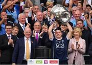 2 September 2018; Dublin captain Stephen Cluxton lifts the Sam Maguire Cup after the GAA Football All-Ireland Senior Championship Final match between Dublin and Tyrone at Croke Park in Dublin. Photo by Brendan Moran/Sportsfile