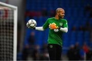 6 September 2018; Darren Randolph of Republic of Ireland warms up prior to UEFA Nations League match between Wales and Republic of Ireland at the Cardiff City Stadium in Cardiff, Wales. Photo by Stephen McCarthy/Sportsfile