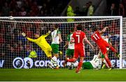 6 September 2018; Gareth Bale of Wales scores his side's second goal during the UEFA Nations League match between Wales and Republic of Ireland at the Cardiff City Stadium in Cardiff, Wales. Photo by Stephen McCarthy/Sportsfile