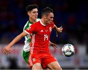 6 September 2018; Connor Roberts of Wales in action against Callum O'Dowda of Republic of Ireland during the UEFA Nations League match between Wales and Republic of Ireland at the Cardiff City Stadium in Cardiff, Wales. Photo by Stephen McCarthy/Sportsfile