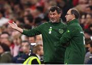 6 September 2018; Republic of Ireland manager Martin O'Neill and assistant manager Roy Keane during the UEFA Nations League match between Wales and Republic of Ireland at the Cardiff City Stadium in Cardiff, Wales. Photo by Stephen McCarthy/Sportsfile