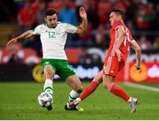 6 September 2018; Connor Roberts of Wales in action against Enda Stevens of Republic of Ireland during the UEFA Nations League match between Wales and Republic of Ireland at the Cardiff City Stadium in Cardiff, Wales. Photo by Stephen McCarthy/Sportsfile