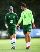 7 September 2018; Republic of Ireland assistant manager Roy Keane and John Egan during a Republic of Ireland training session at Dragon Park in Newport, Wales. Photo by Stephen McCarthy/Sportsfile