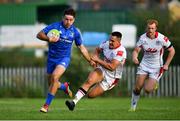 7 September 2018; Hugo Keenan of Leinster A in action against James Hume of Ulster A during the Celtic Cup Round 1 match between Ulster A and Leinster A at Malone RFC in Belfast. Photo by Ramsey Cardy/Sportsfile