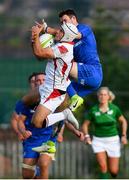 7 September 2018; Aaron Sexton of Ulster A in action against Jack Kelly of Leinster A during the Celtic Cup Round 1 match between Ulster A and Leinster A at Malone RFC in Belfast. Photo by Ramsey Cardy/Sportsfile