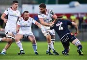 7 September 2018; Iain Henderson of Ulster is tackled by Ben Toolis of Edinburgh during the Guinness PRO14 Round 2 match between Ulster and Edinburgh Rugby at the Kingspan Stadium in Belfast. Photo by Oliver McVeigh/Sportsfile