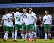 7 September 2018; Kieran Sadlier of Cork City, second from right, is congratulated by teammates after scoring his side's second goal during the Irish Daily Mail FAI Cup Quarter-Final match between Longford Town and Cork City at City Calling Stadium in Longford. Photo by Seb Daly/Sportsfile